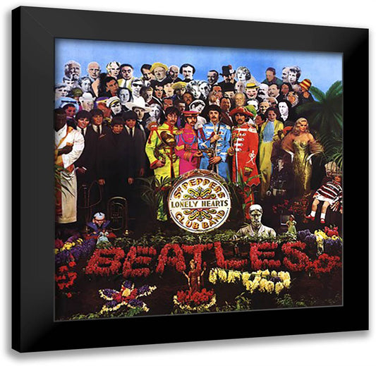 The Beatles: Sgt. Pepper's Lonely Hearts Club Band, 1967 28x28 Black Modern Wood Framed Art Print Poster