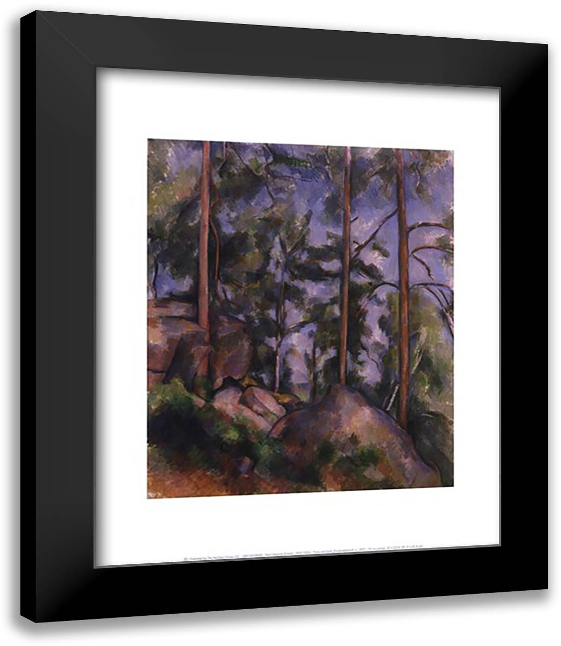 Pines and Rocks (Fontainebleau), c. 1897 15x18 Black Modern Wood Framed Art Print Poster by Cezanne, Paul