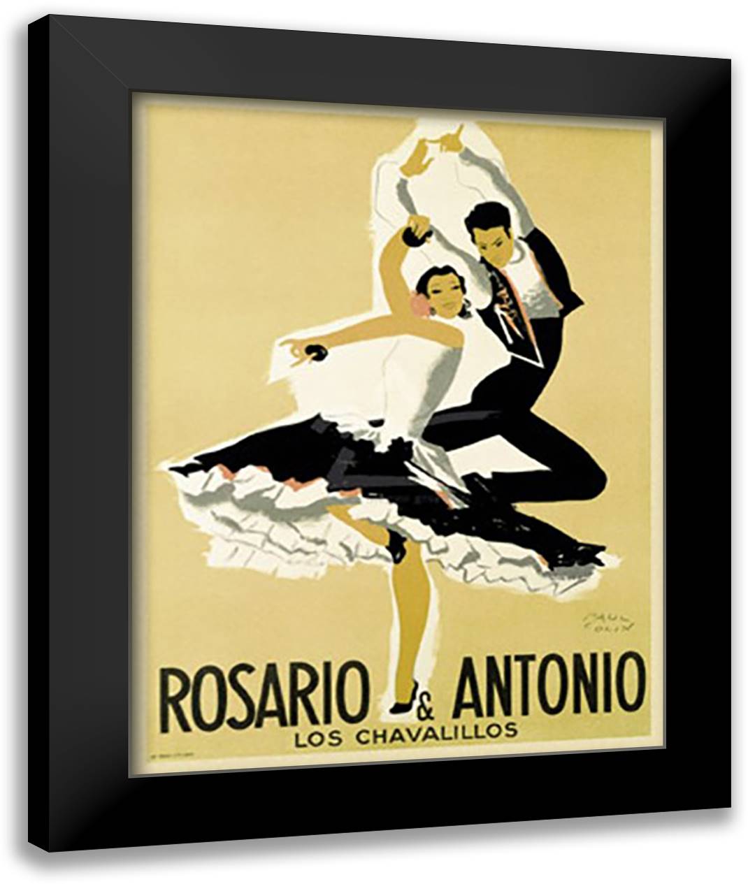 Rosario & Antonio, 1949 28x38 Black Modern Wood Framed Art Print Poster by Colin, Paul