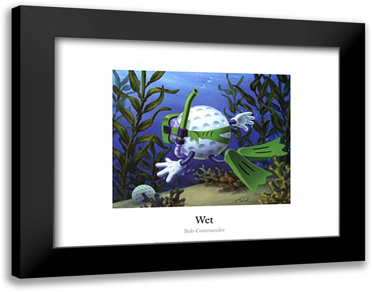 Wet 20x16 Black Modern Wood Framed Art Print Poster by Commander, Bob