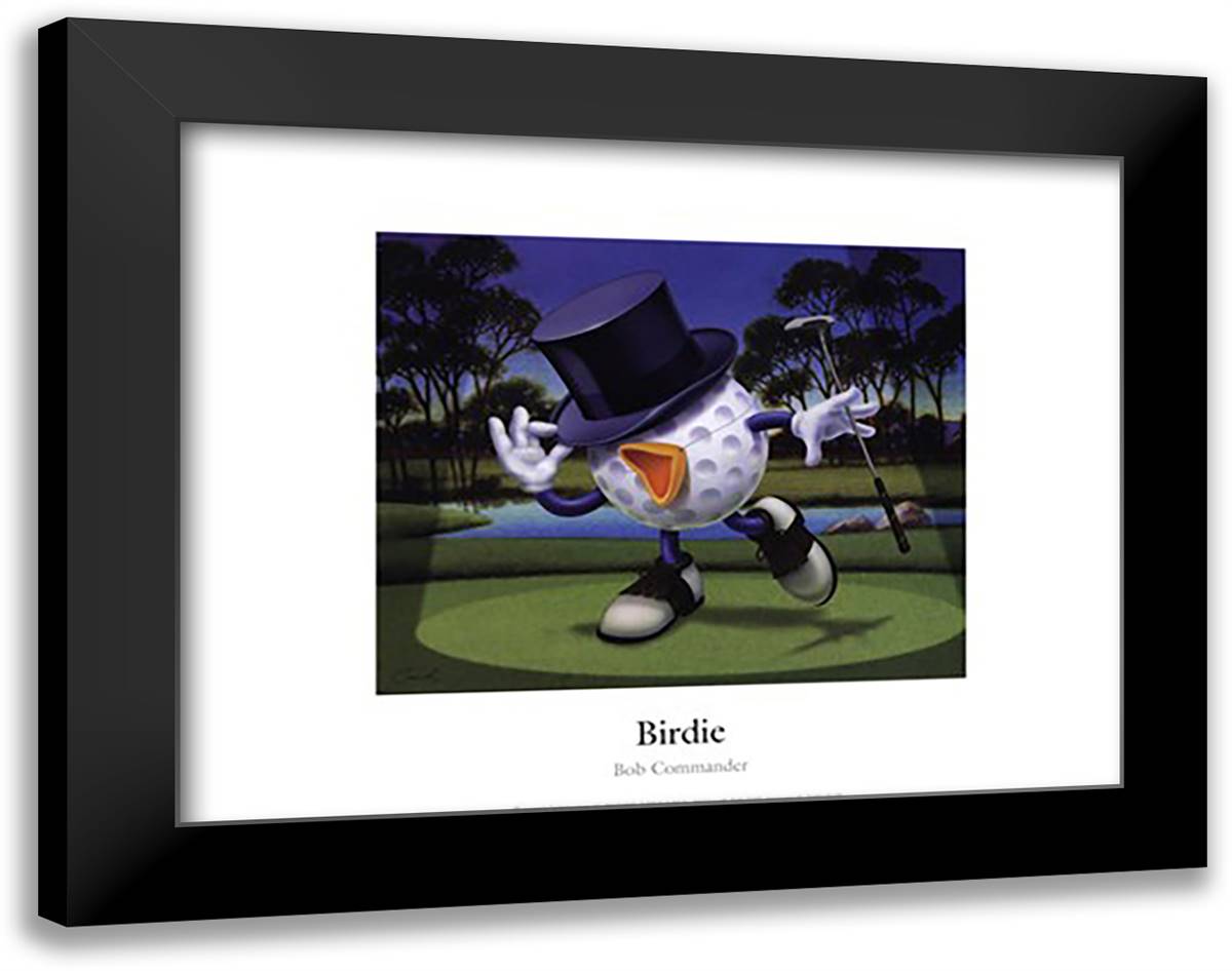 Birdie 20x16 Black Modern Wood Framed Art Print Poster by Commander, Bob