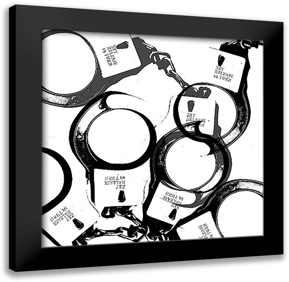 Cuffed 16x16 Black Modern Wood Framed Art Print Poster by Clark, Erin