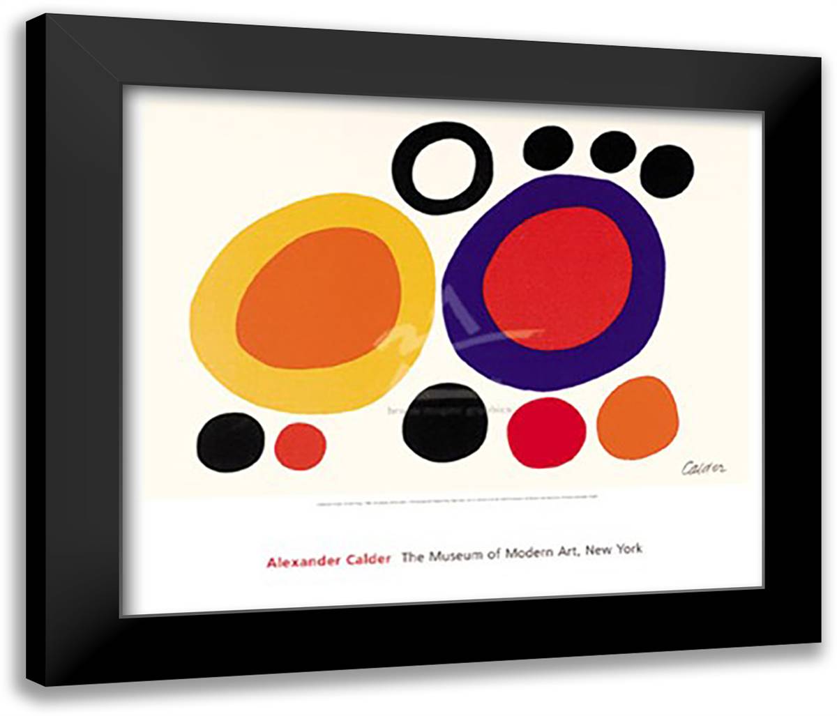 Smoke Rings (serigraph) 29x25 Black Modern Wood Framed Art Print Poster by Calder, Alexander