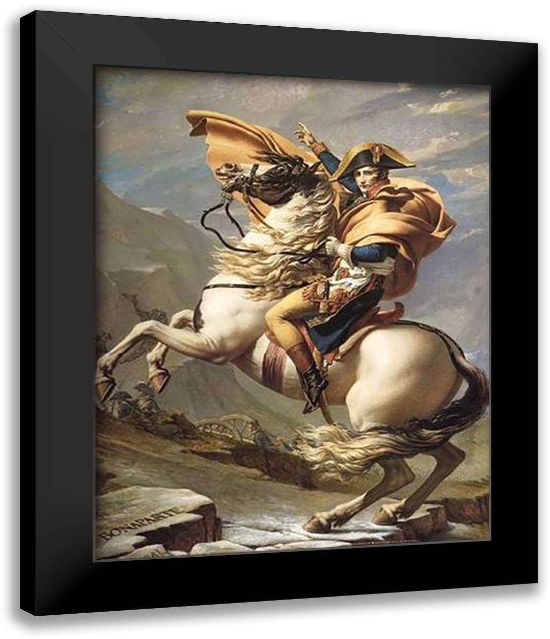 Louis David - Le premier consul franchissant 25x32 Black Modern Wood Framed Art Print Poster by David, Jacques-Louis