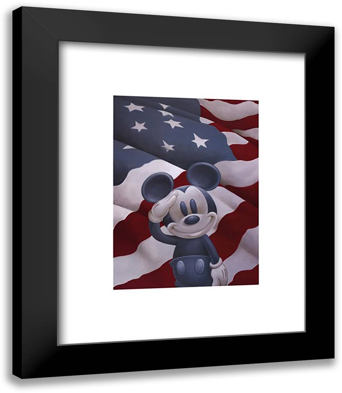 Mickey Salutes America 20x24 Black Modern Wood Framed Art Print Poster by Disney