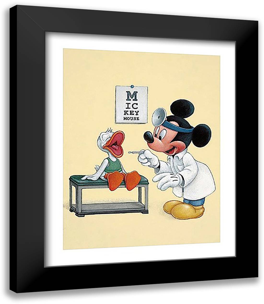 Say Ahh for Mickey 15x18 Black Modern Wood Framed Art Print Poster by Disney