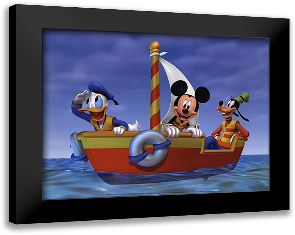 Mickey Mouse Clubhouse: Adventure! Here we come! 20x16 Black Modern Wood Framed Art Print Poster by Disney