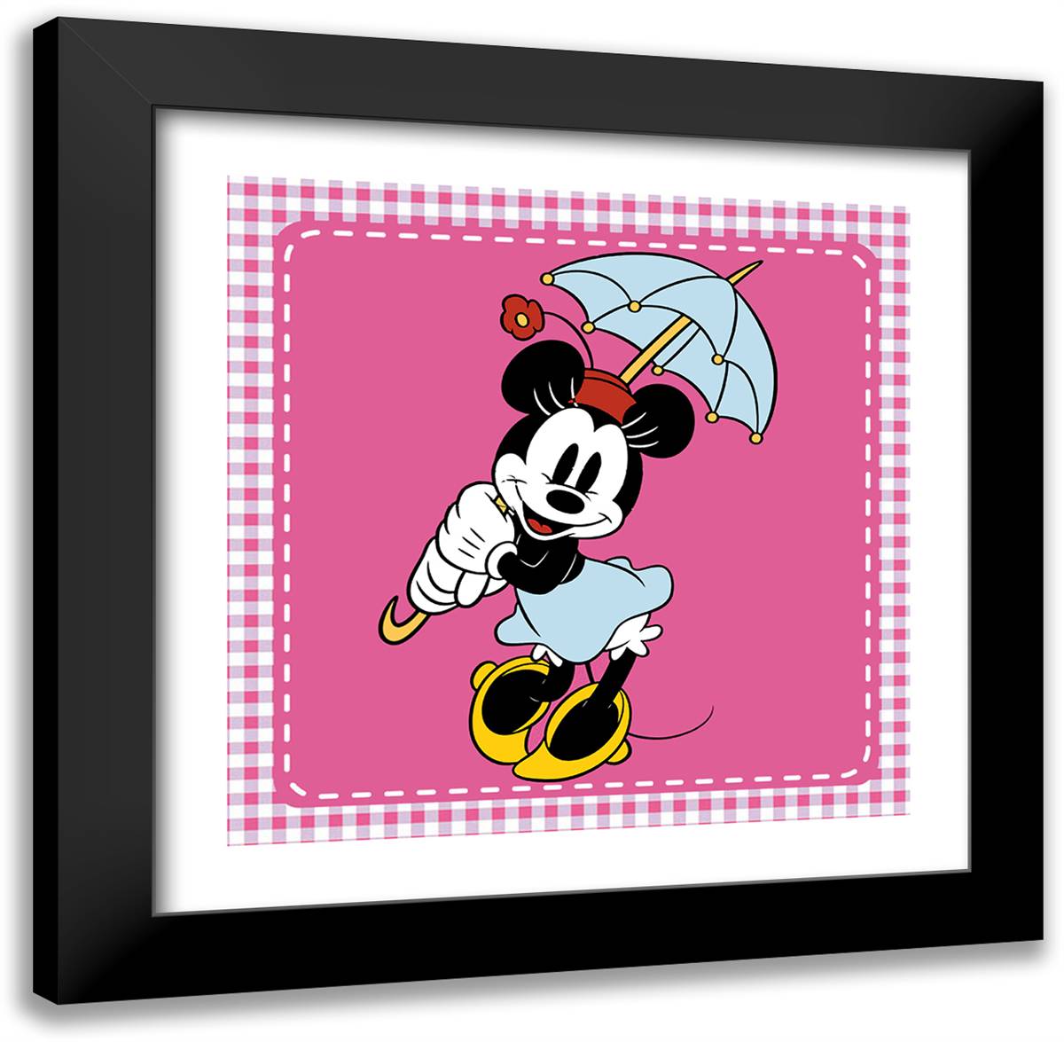 Classic Minnie Mouse 16x16 Black Modern Wood Framed Art Print Poster by Disney