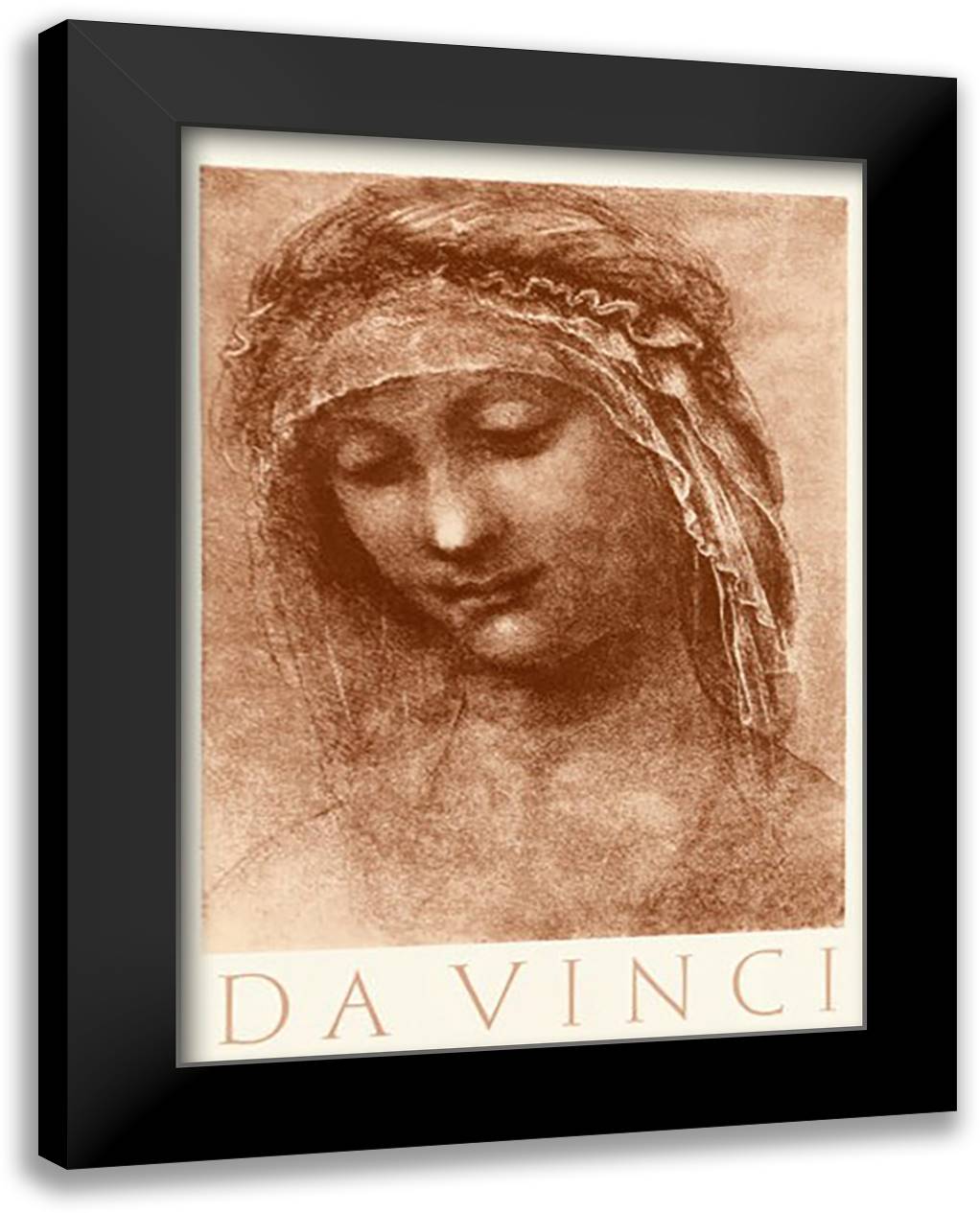 St. Anne (serigraph) 28x40 Black Modern Wood Framed Art Print Poster by da Vinci, Leonardo