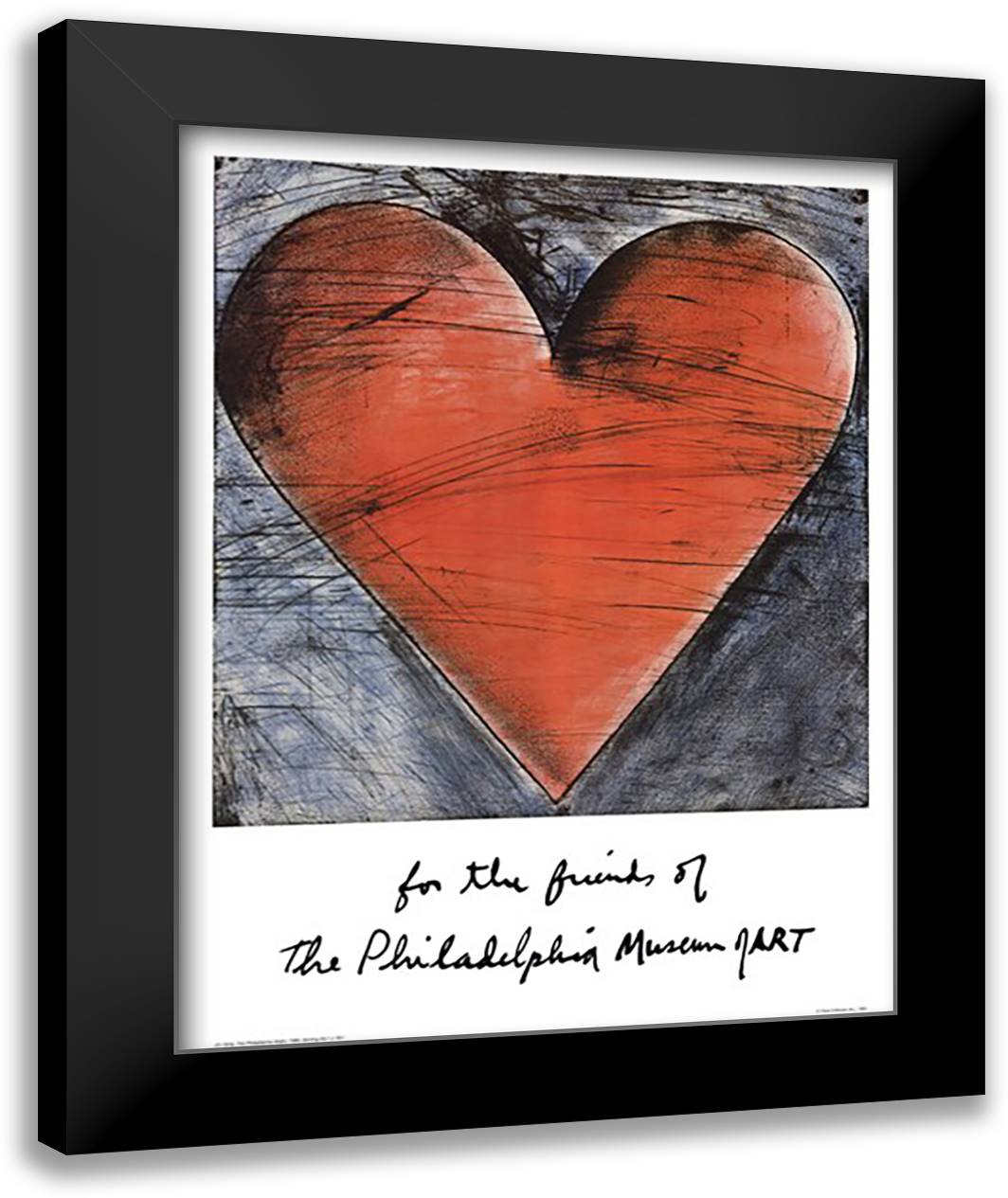 The Philadelphia Heart 24x31 Black Modern Wood Framed Art Print Poster by Dine, Jim
