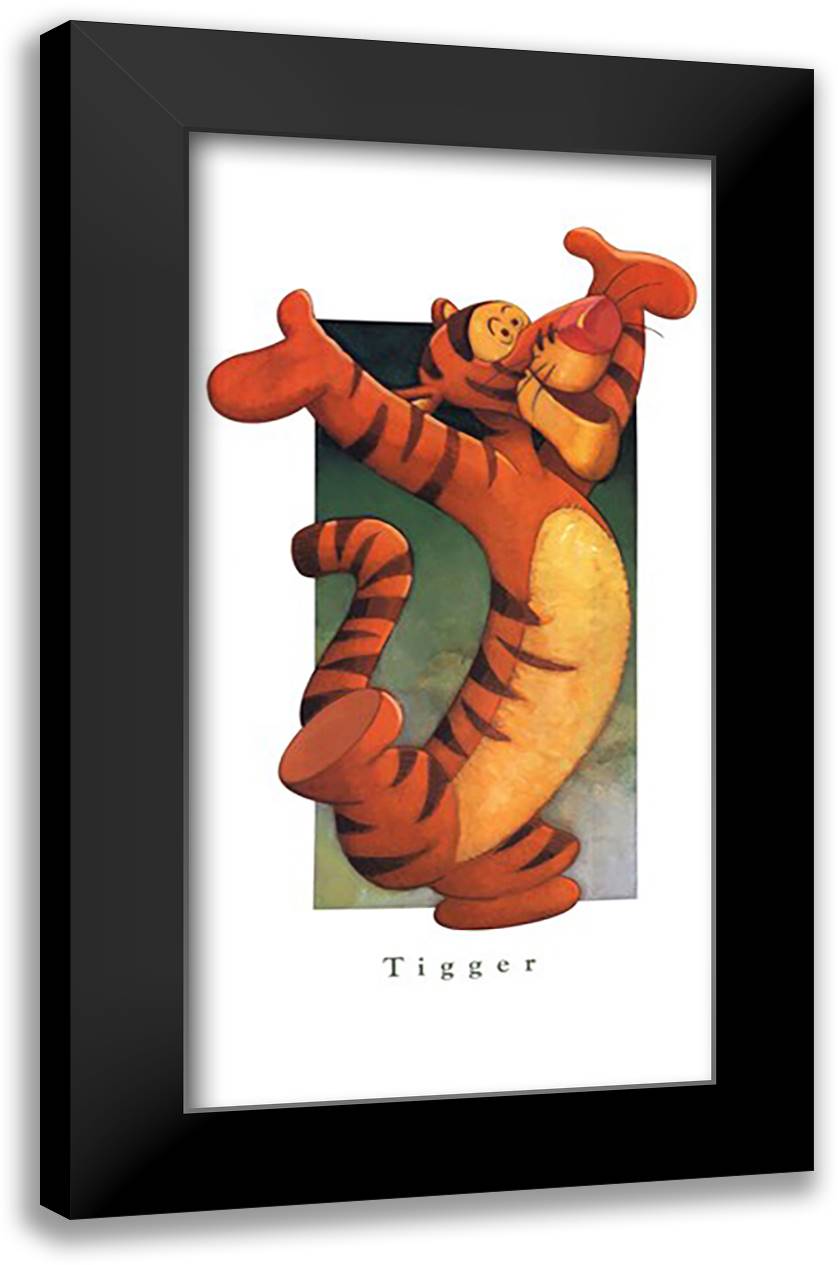 Tigger 22x40 Black Modern Wood Framed Art Print Poster by Disney