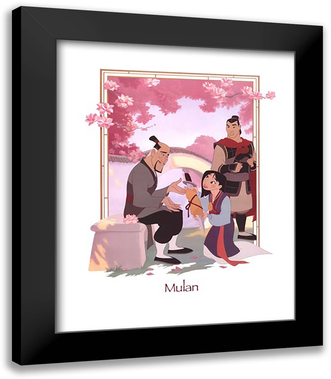 Mulan 20x24 Black Modern Wood Framed Art Print Poster by Disney