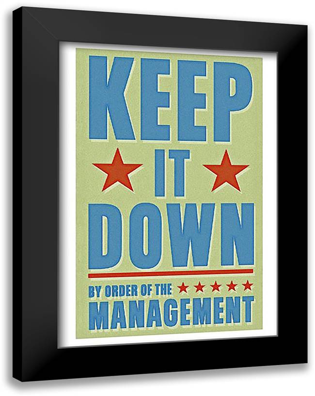 Keep It Down 17x23 Black Modern Wood Framed Art Print Poster by Golden, John