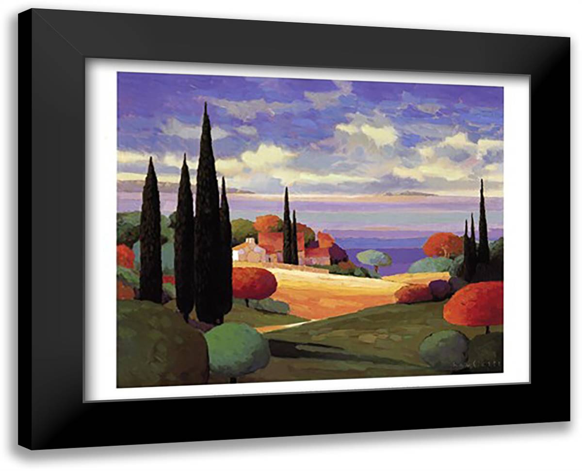 Provence by the Sea I 18x15 Black Modern Wood Framed Art Print Poster by Hayslette, Max