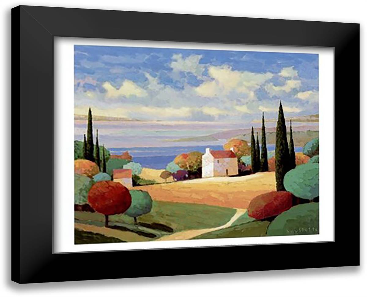 Provence by the Sea II 18x15 Black Modern Wood Framed Art Print Poster by Hayslette, Max
