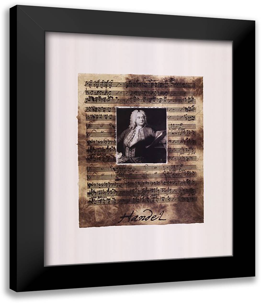Principals of Music-Handel 21x26 Black Modern Wood Framed Art Print Poster by Hartenhoff, Susan