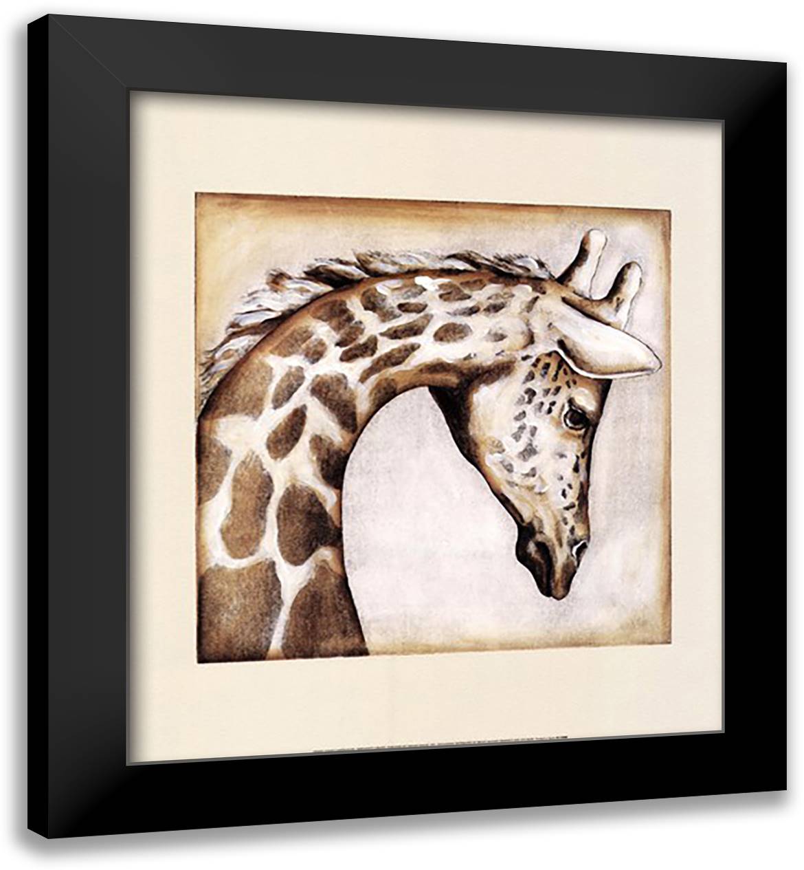Serengeti Giraffe 20x24 Black Modern Wood Framed Art Print Poster by Hartenhoff, Susan