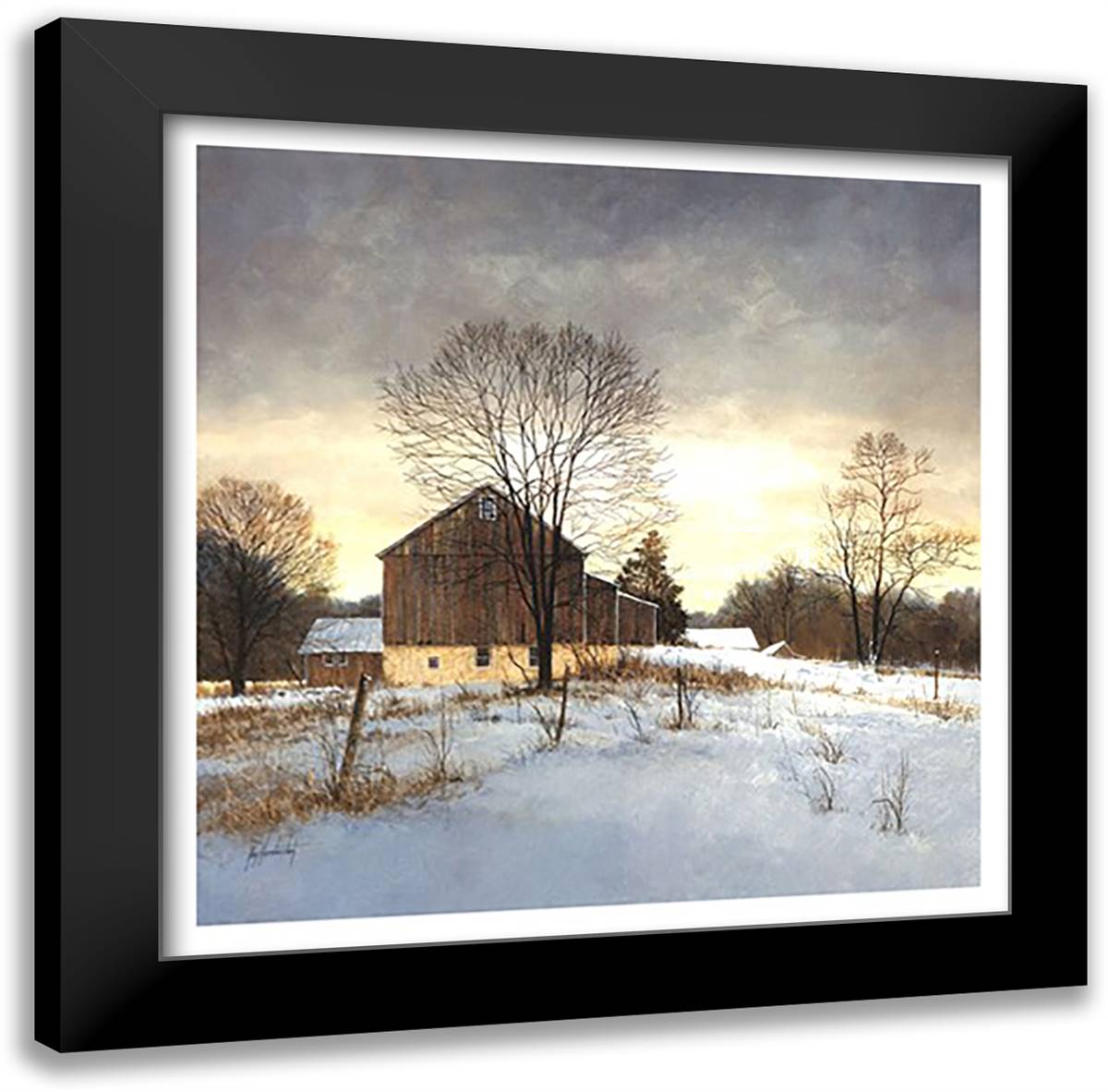 Breaking Light 28x28 Black Modern Wood Framed Art Print Poster by Hendershot, Ray