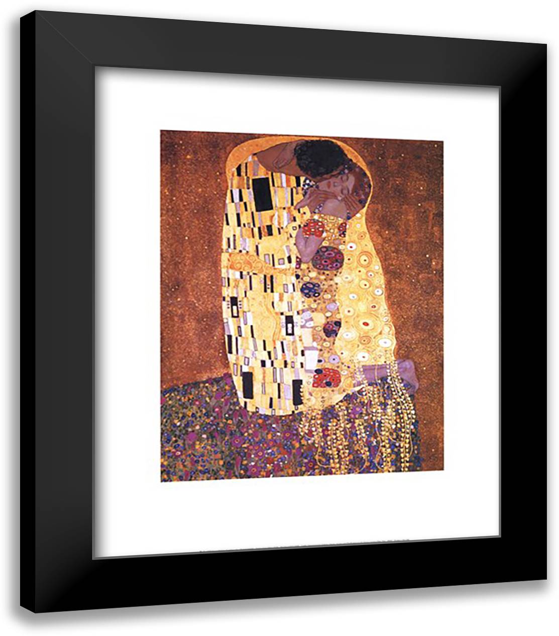 The Kiss, c.1908 17x23 Black Modern Wood Framed Art Print Poster by Klimt, Gustav