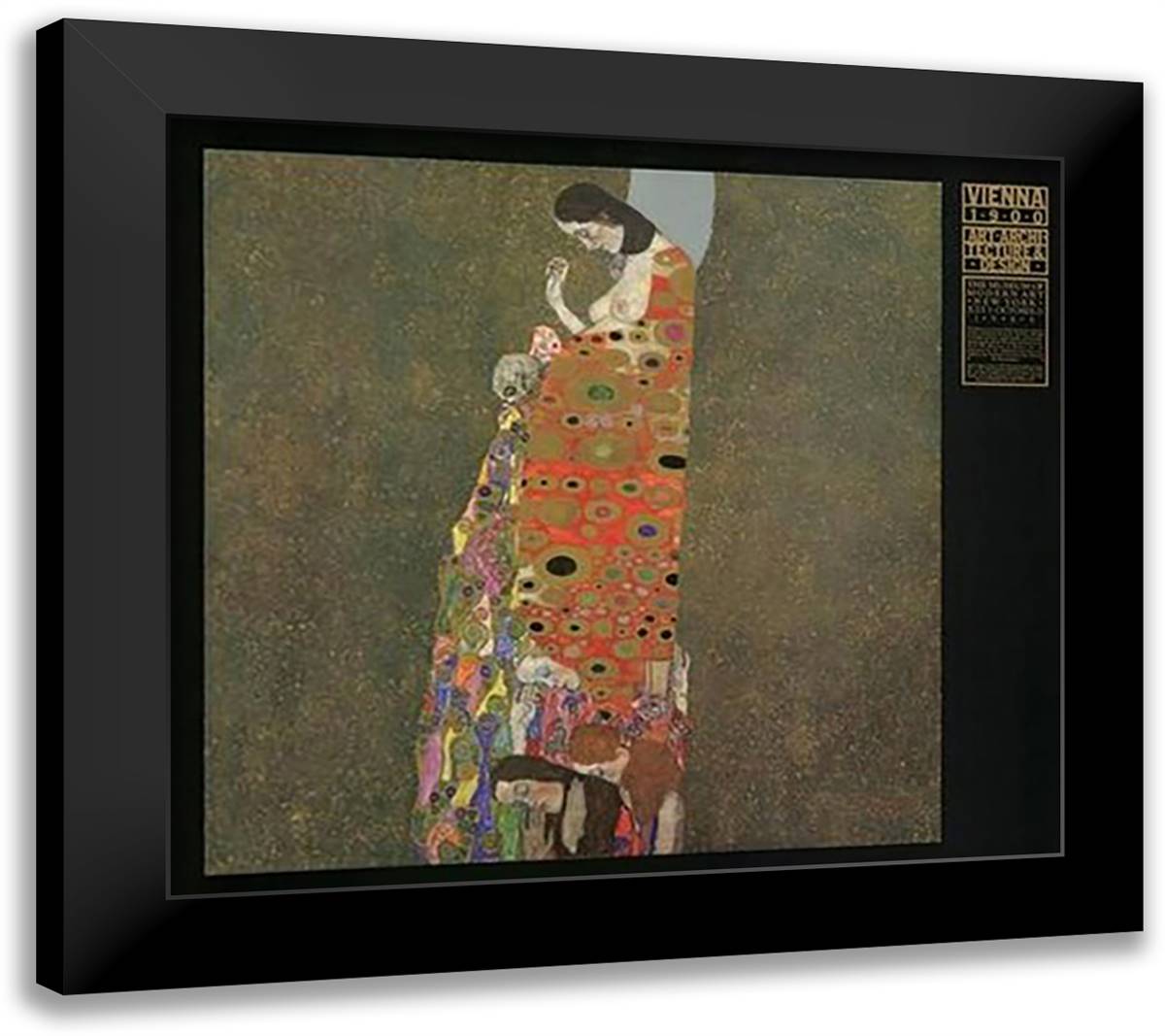Hope II, c.1907 32x28 Black Modern Wood Framed Art Print Poster by Klimt, Gustav
