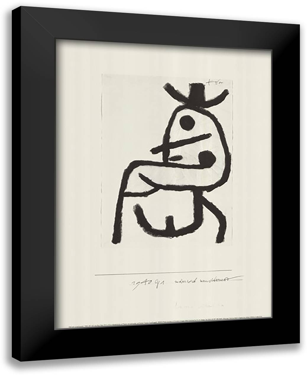 Narrisch Umschauend, c.1940 24x32 Black Modern Wood Framed Art Print Poster by Klee, Paul