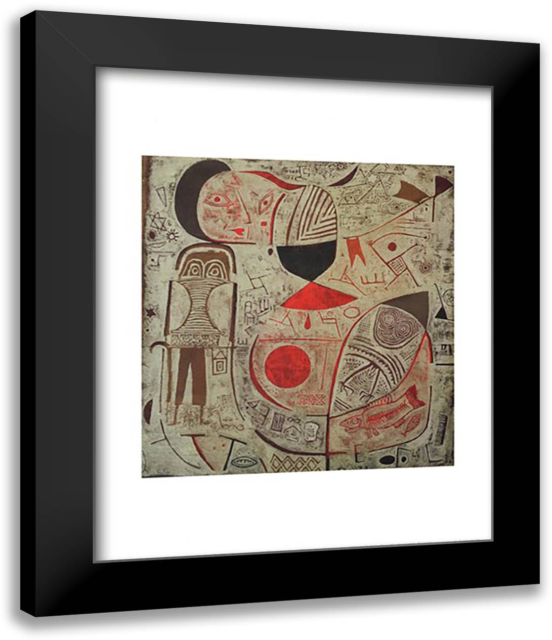 Printed Sheet with Pictures, c.1937 15x18 Black Modern Wood Framed Art Print Poster by Klee, Paul