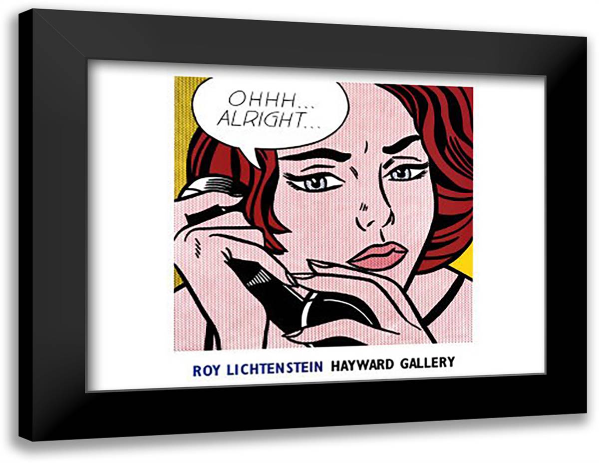 Ohhh...Alright..., 1964 38x28 Black Modern Wood Framed Art Print Poster by Lichtenstein, Roy