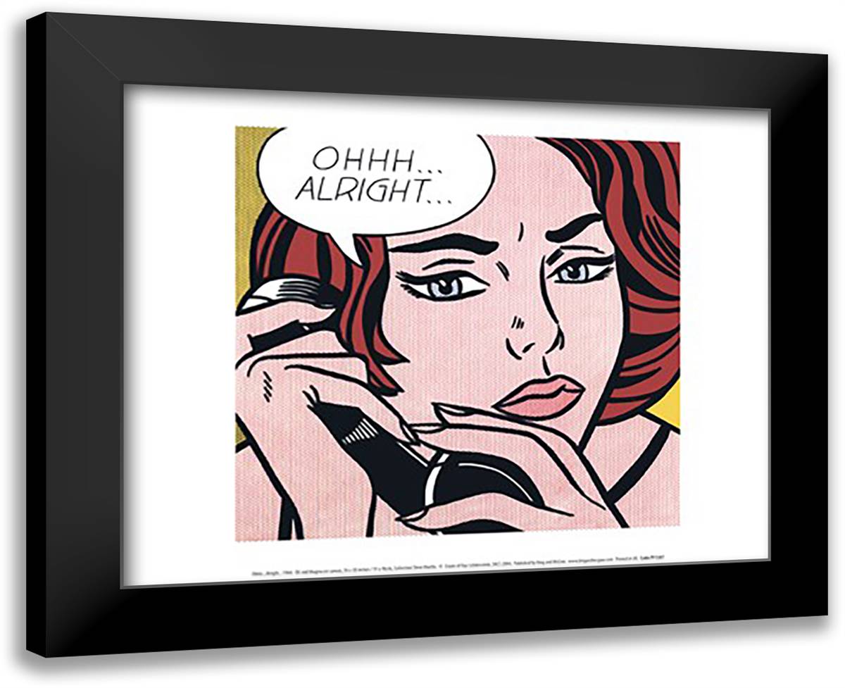 Ohhh...Alright..., 1964 18x15 Black Modern Wood Framed Art Print Poster by Lichtenstein, Roy
