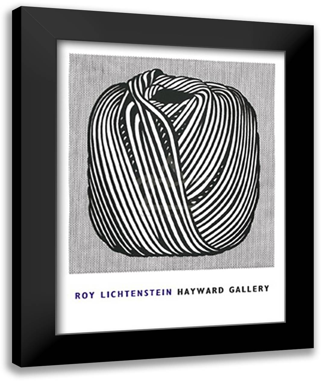 Ball of Twine, 1963 (serigraph) 28x38 Black Modern Wood Framed Art Print Poster by Lichtenstein, Roy
