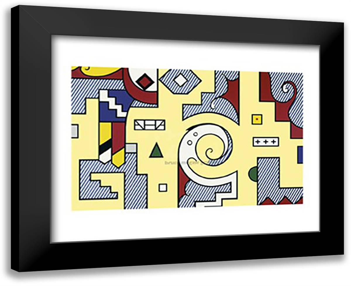 Amerind Composition II, 1979 18x15 Black Modern Wood Framed Art Print Poster by Lichtenstein, Roy