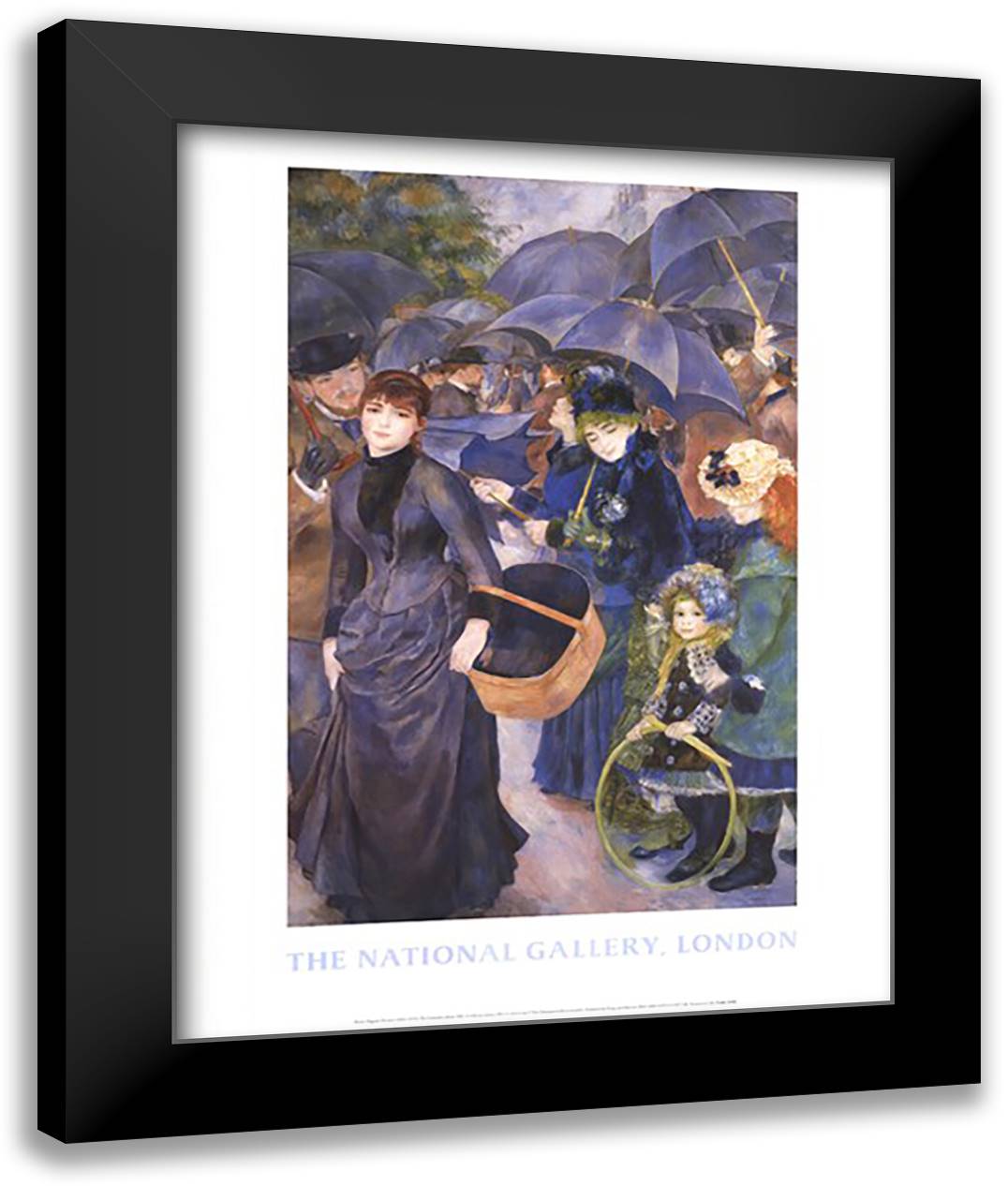 The Umbrellas 28x36 Black Modern Wood Framed Art Print Poster by Renoir, Pierre-Auguste
