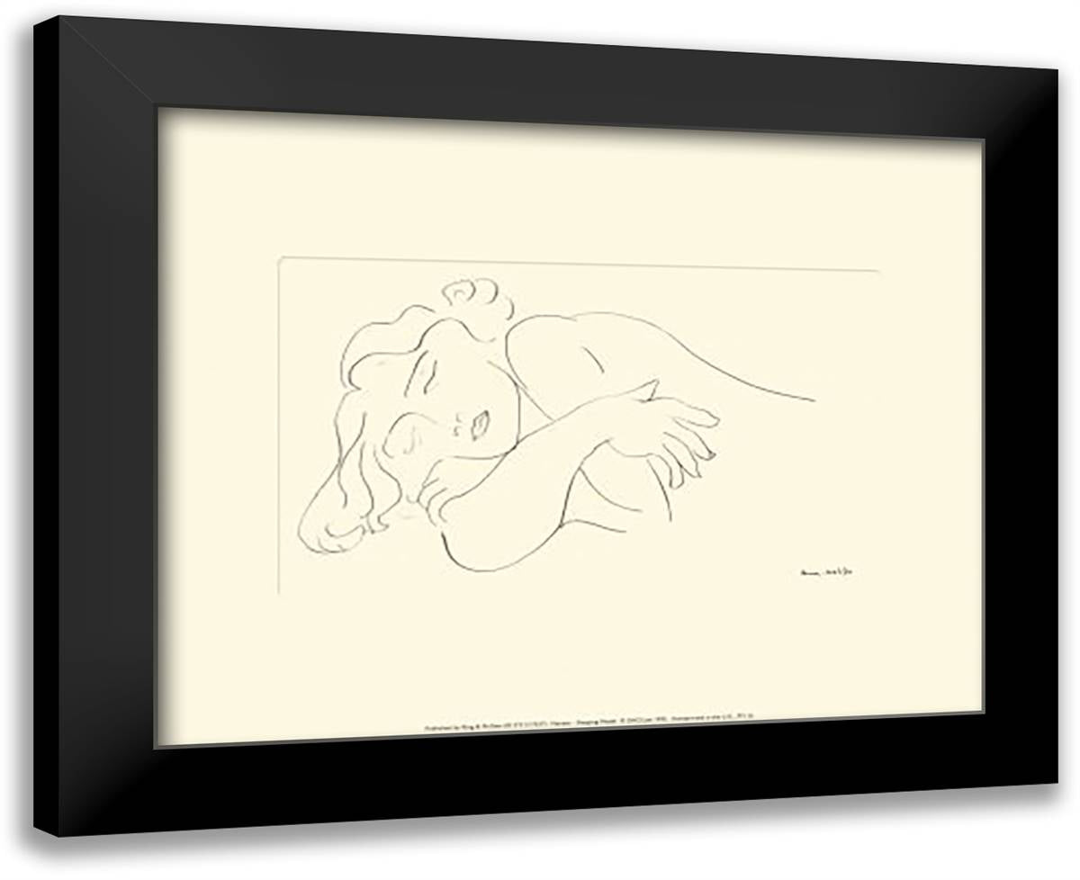 Sleeping Model (embossed) 18x15 Black Modern Wood Framed Art Print Poster by Matisse, Henri