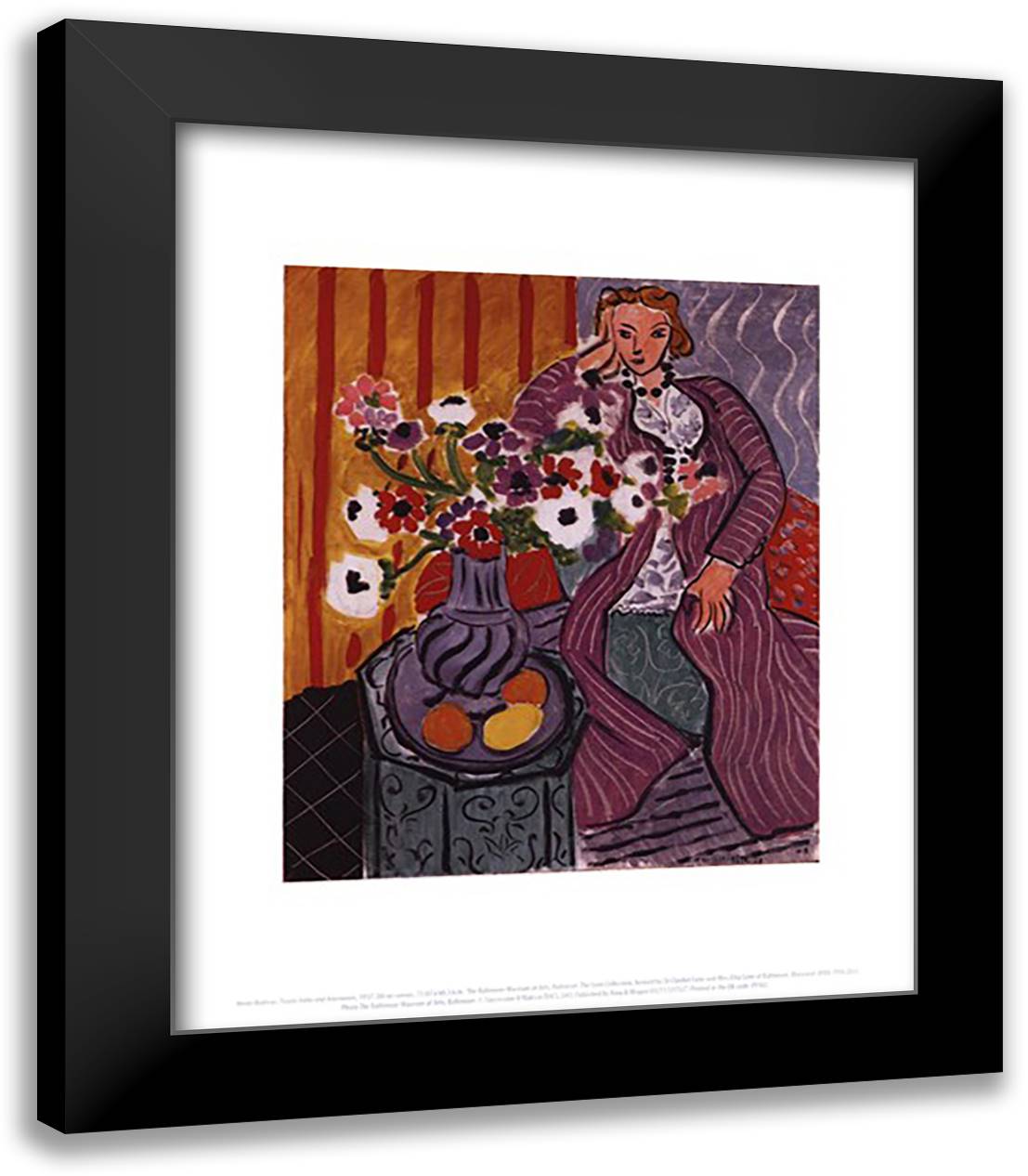Purple Robe and Anemones, 1937 15x18 Black Modern Wood Framed Art Print Poster by Matisse, Henri