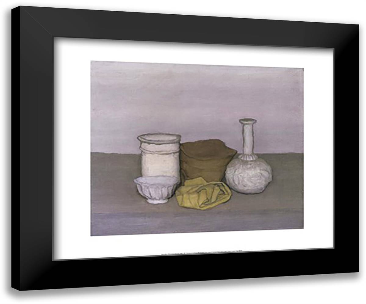 Natura Morta, 1952 24x20 Black Modern Wood Framed Art Print Poster by Morandi, Giorgio