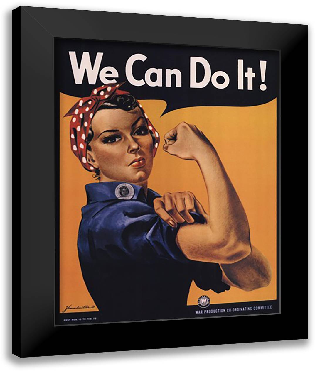 We Can Do It! 22x28 Black Modern Wood Framed Art Print Poster by Miller, J. Howard