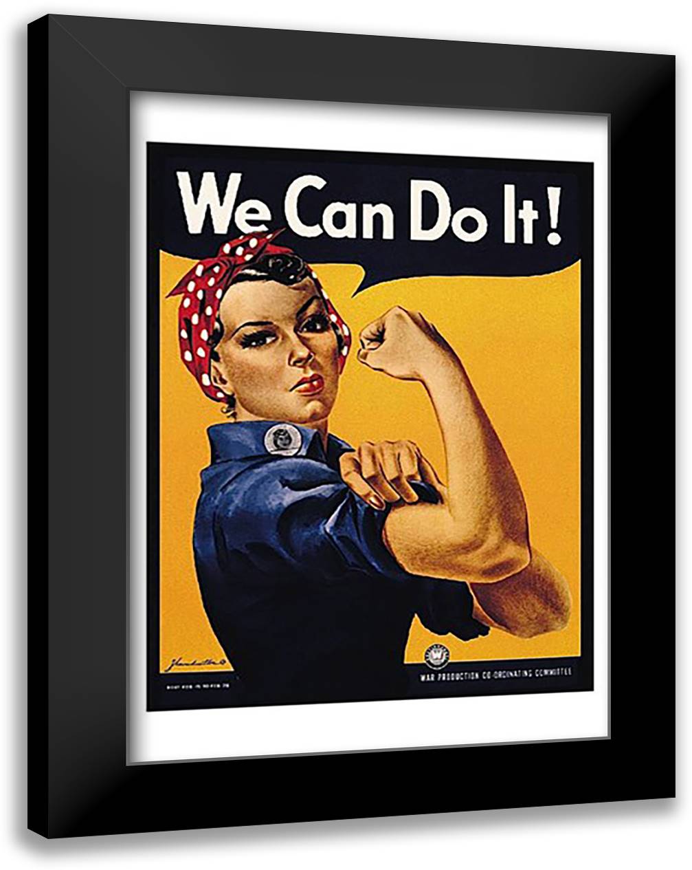 We Can Do It! 17x23 Black Modern Wood Framed Art Print Poster by Miller, J. Howard