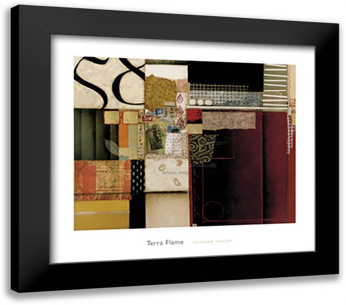 Terra Flame 28x25 Black Modern Wood Framed Art Print Poster by McCoy, Thomas