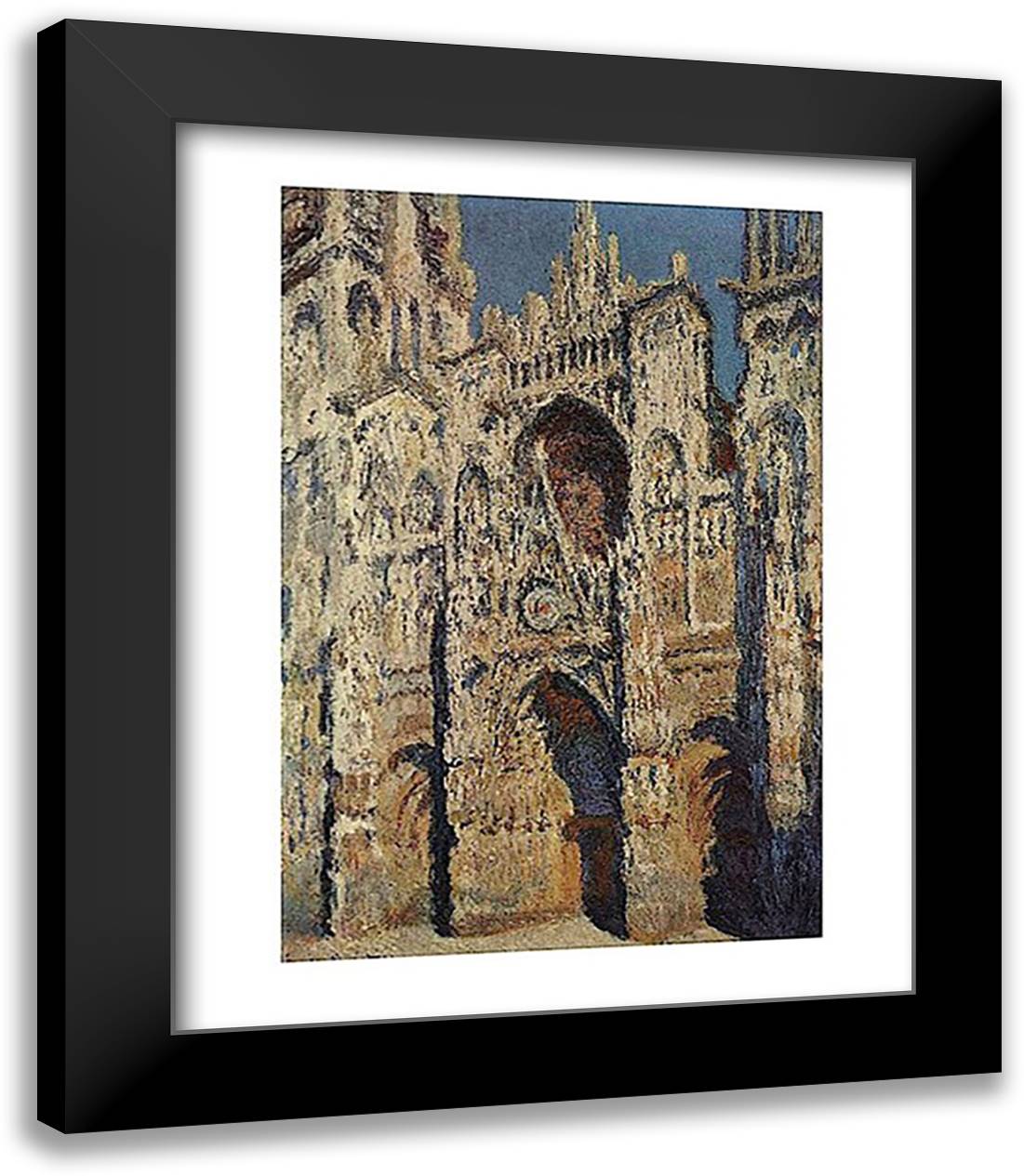 The Portal and the Tour d???Albane in the Sunlight, 1984 15x18 Black Modern Wood Framed Art Print Poster by Monet, Claude