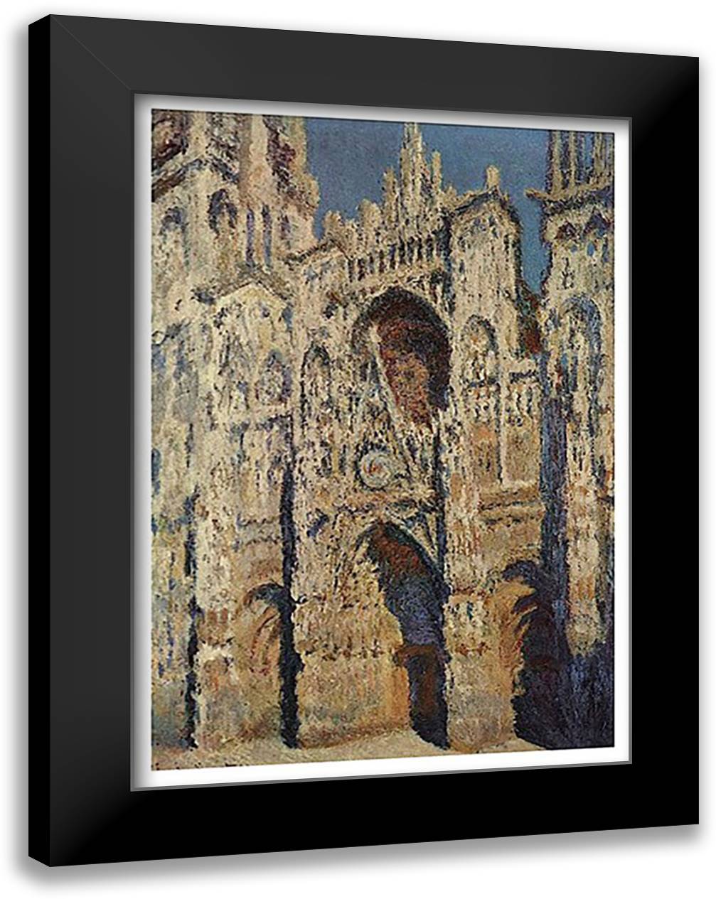 The Portal and the Tour d???Albane in the Sunlight, 1984 17x23 Black Modern Wood Framed Art Print Poster by Monet, Claude