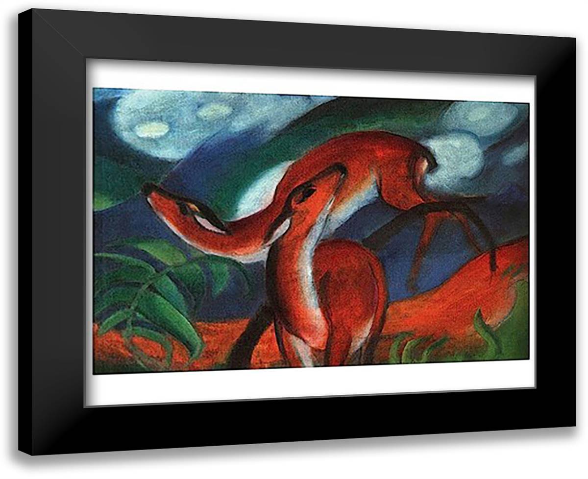 Red Deer II 18x15 Black Modern Wood Framed Art Print Poster by Marc, Franz