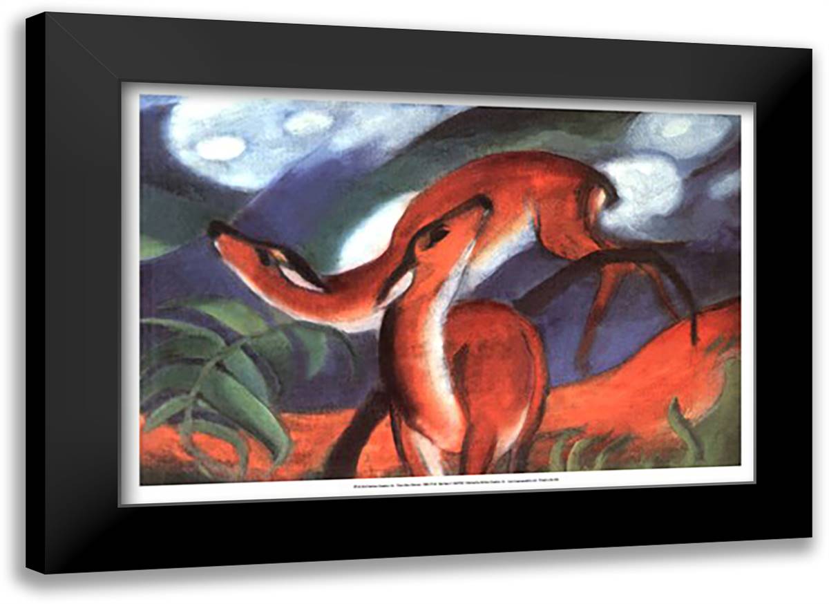 Red Deer II 23x17 Black Modern Wood Framed Art Print Poster by Marc, Franz