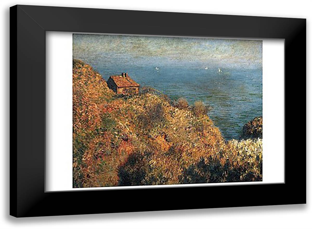 Fishermans lodge at Varengeville 23x17 Black Modern Wood Framed Art Print Poster by Monet, Claude