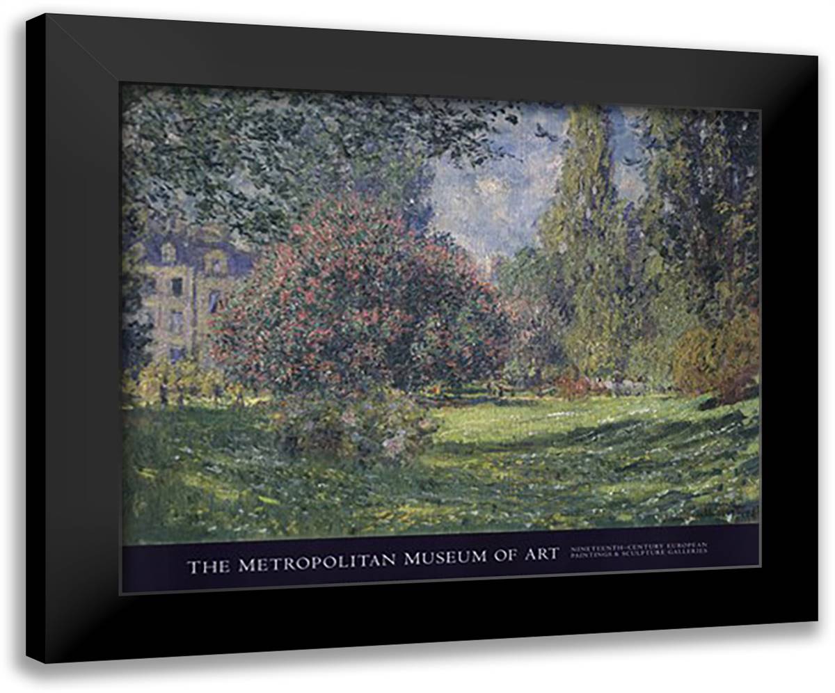 The Parc Monceau 38x28 Black Modern Wood Framed Art Print Poster by Monet, Claude