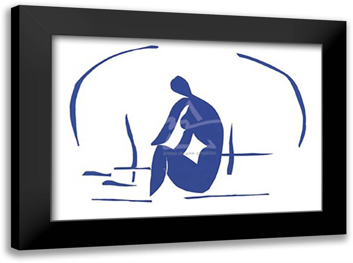 Bathing in the Reeds (serigraph) 40x28 Black Modern Wood Framed Art Print Poster by Matisse, Henri