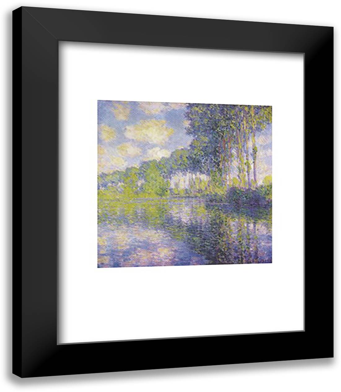 Poplars on the Epte 20x24 Black Modern Wood Framed Art Print Poster by Monet, Claude