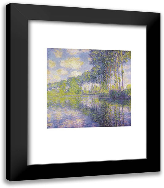 Poplars on the Epte 20x24 Black Modern Wood Framed Art Print Poster by Monet, Claude