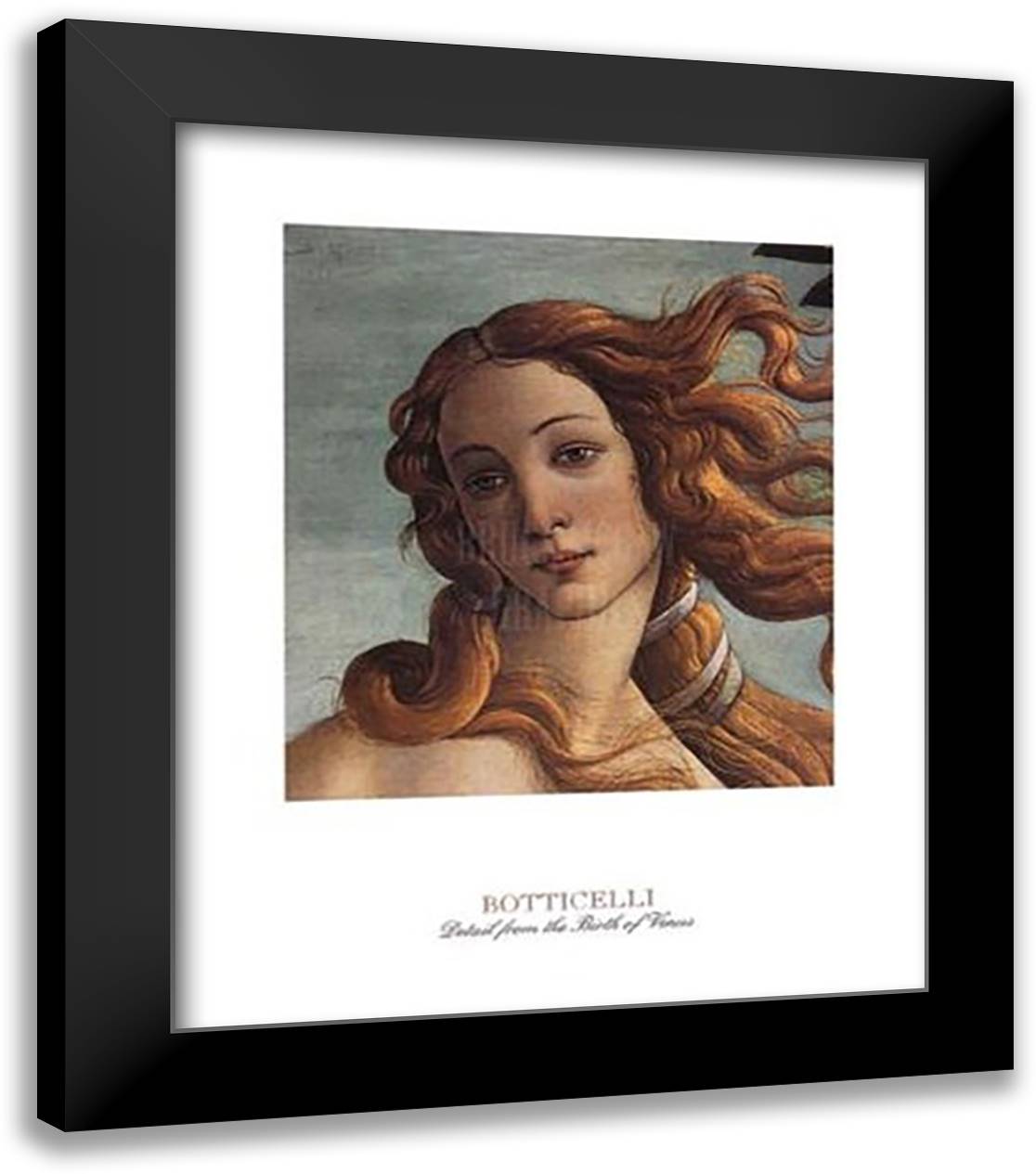 Detail: The Birth of Venus 20x24 Black Modern Wood Framed Art Print Poster by Botticelli, Sandro