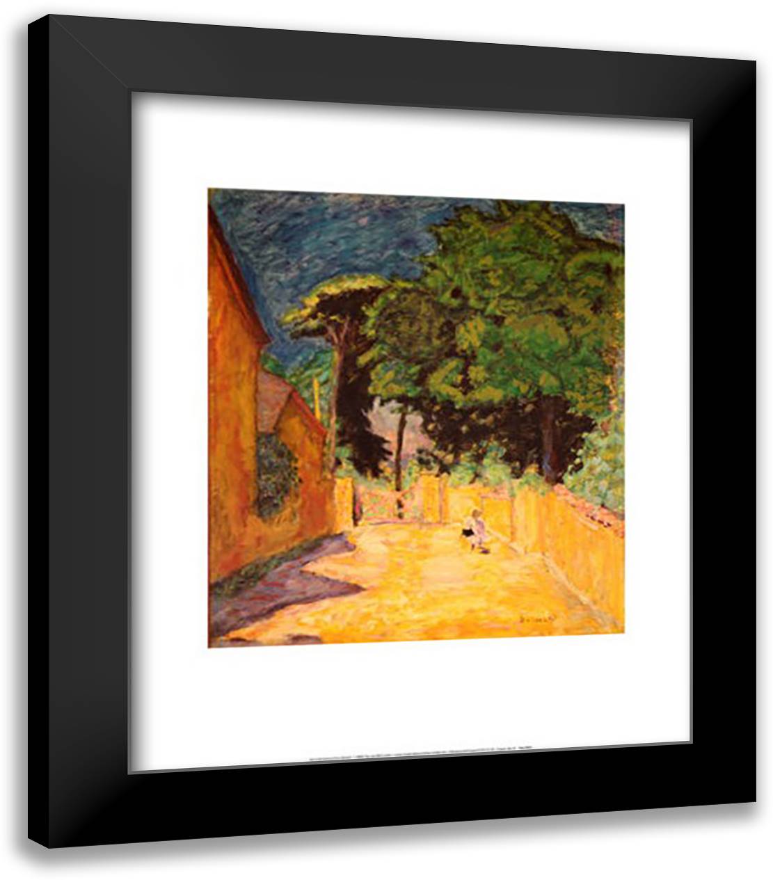 Lane at Vernonmet 20x24 Black Modern Wood Framed Art Print Poster by Bonnard, Pierre
