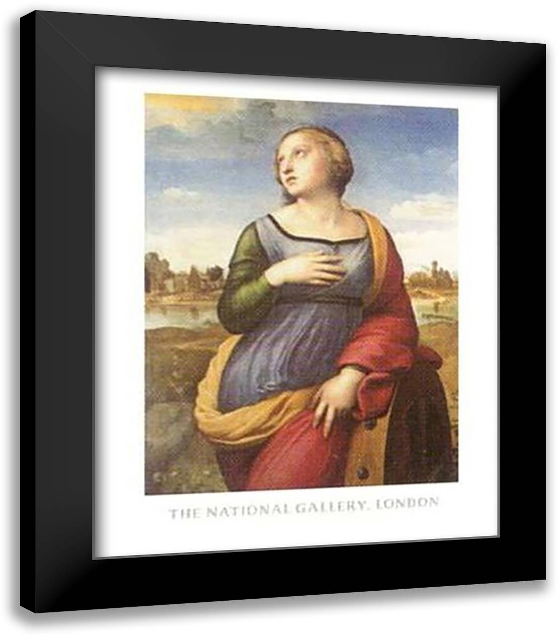 Saint Catherine of Alexandria 20x24 Black Modern Wood Framed Art Print Poster by Raphael
