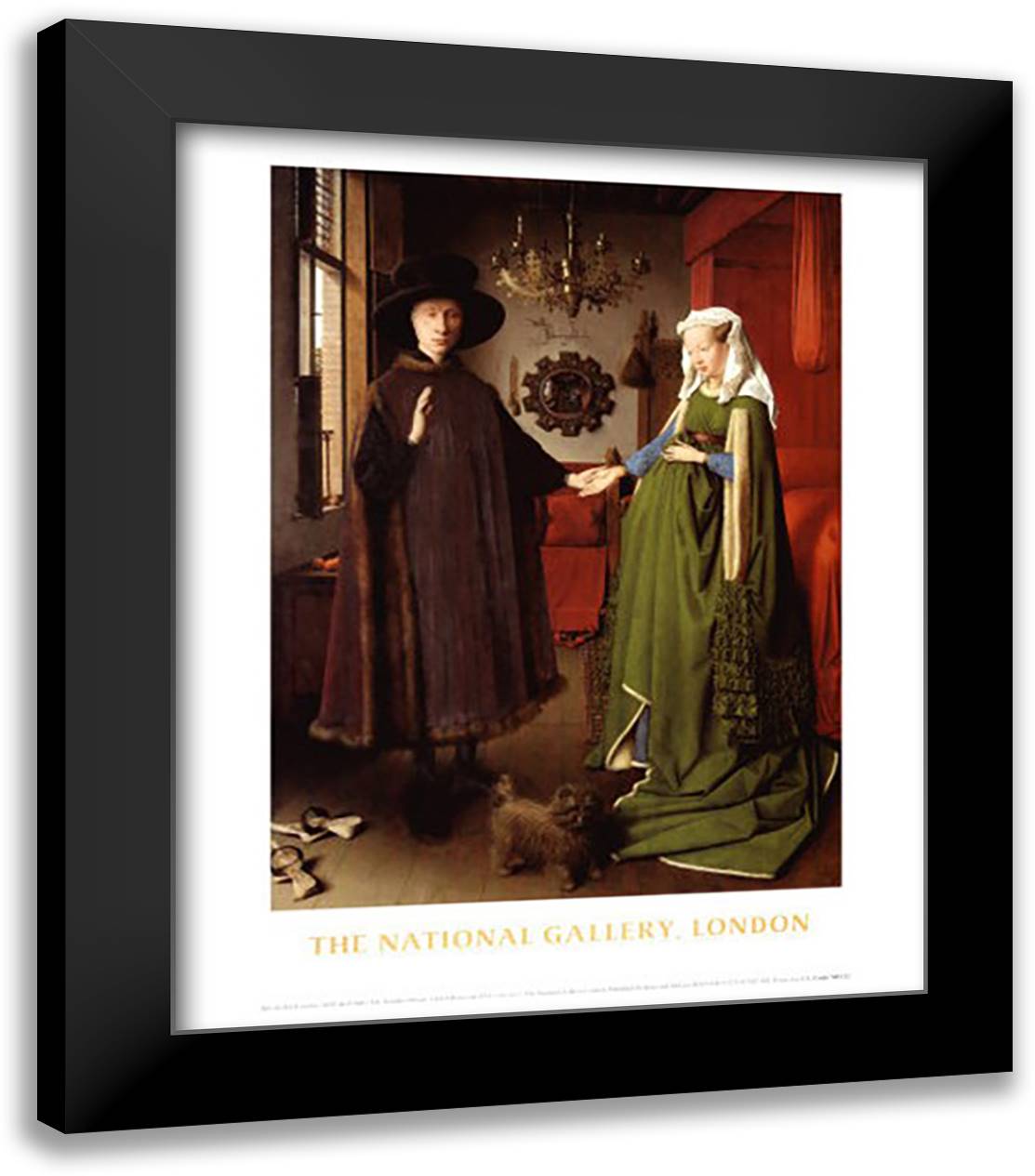 The Arnolfini Portrait 20x24 Black Modern Wood Framed Art Print Poster by Eyck, Jan Van